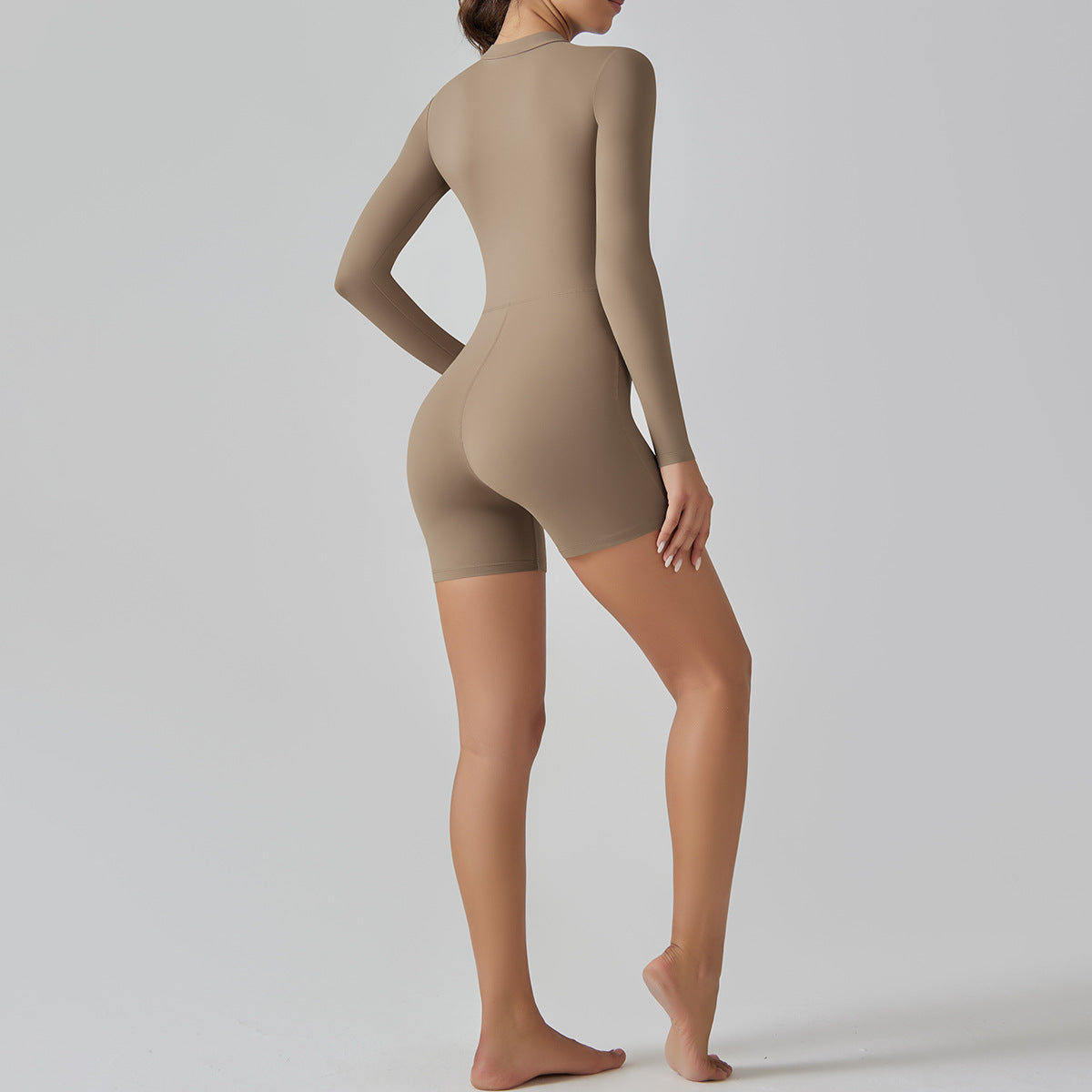 Women's Fashion Casual Deep V Zipper Jumpsuit